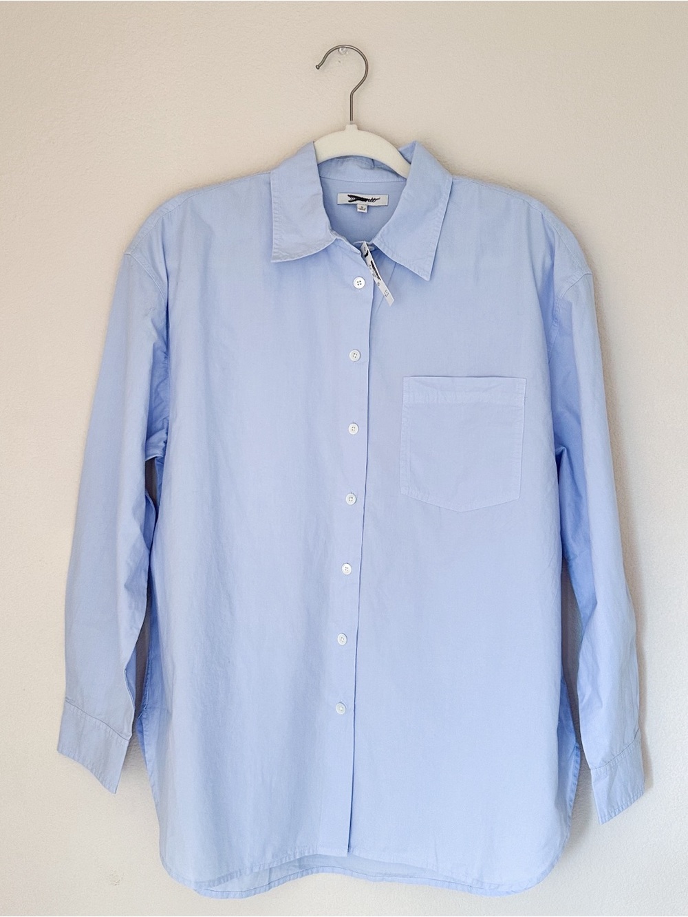 Madewell The Easy Shirt in Poplin in Light Blue M - Picture 7 of 9